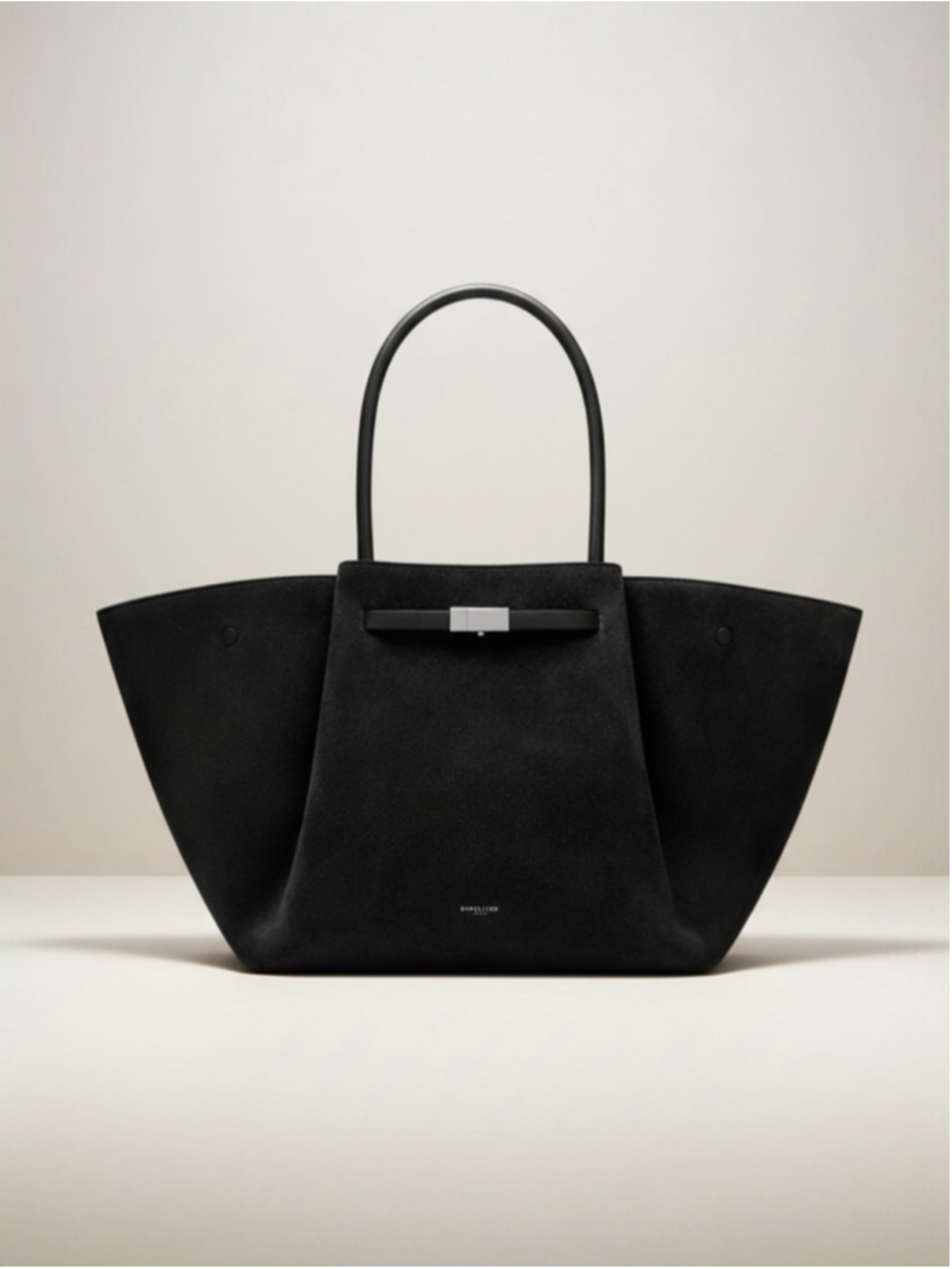 DeMellier Black Suede Tote-Shoulder Bag “NEW YORK”